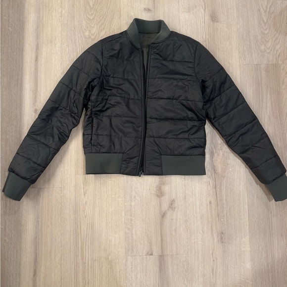 Lululemon Reversible Non-Stop Bomber Jacket - Dark Olive - Size 8 - Picture 3 of 5